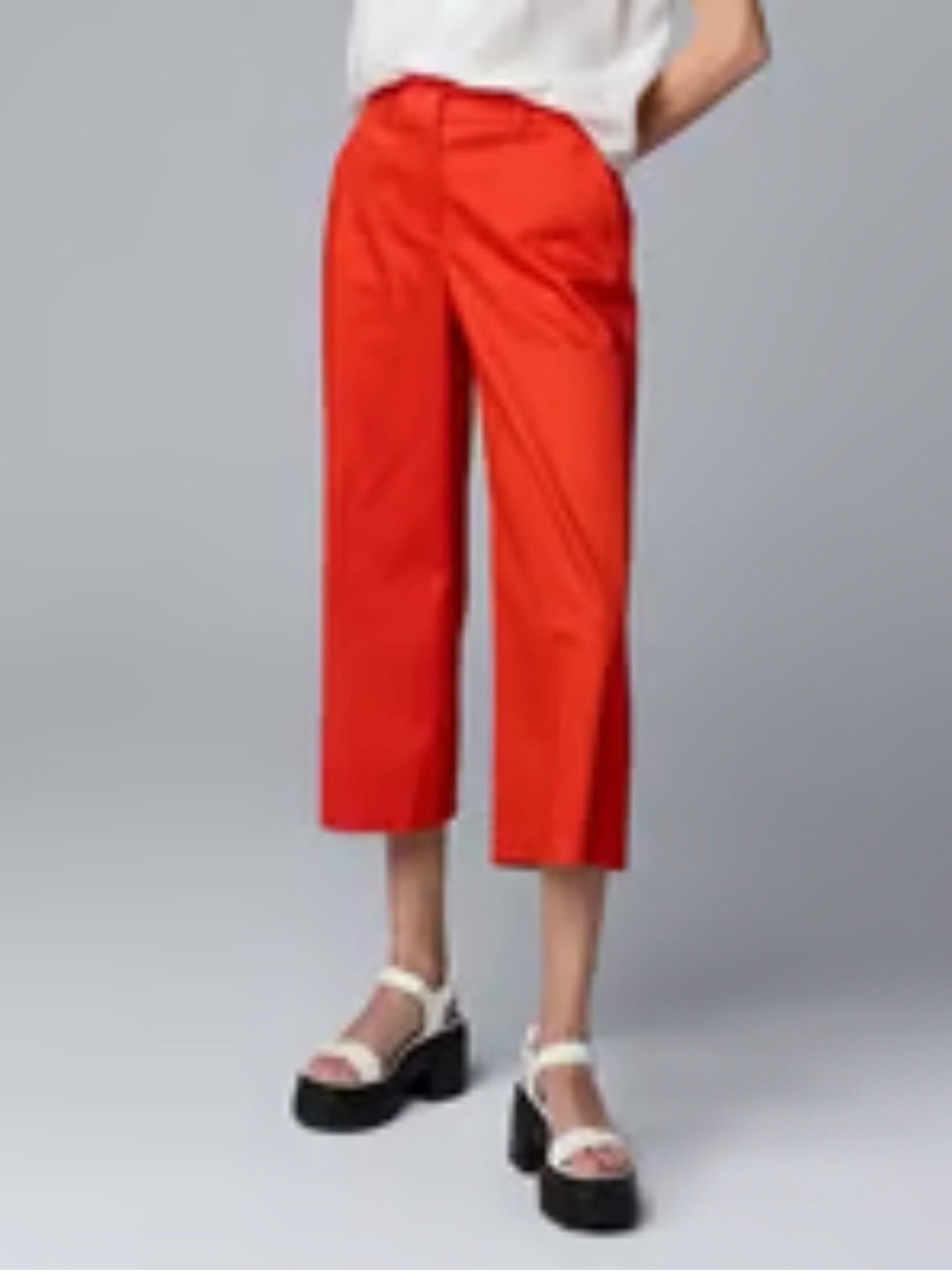 NWT Vera Wang orangish red wide leg crop pants